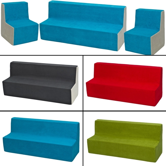 Soft Foam Furniture Set: 2xChair+Sofa for Kids, Children, Comfy, Relax,Play