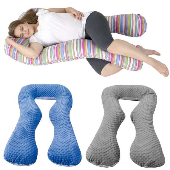 Maternity/pregnancy/nursing support body pillow, cushion,minky fabric+cotton “U”